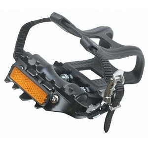Sunlite Bicycle 9/16 in Low Fat Type Plastic Mountain Pedals with Clips and Straps, 1 pair