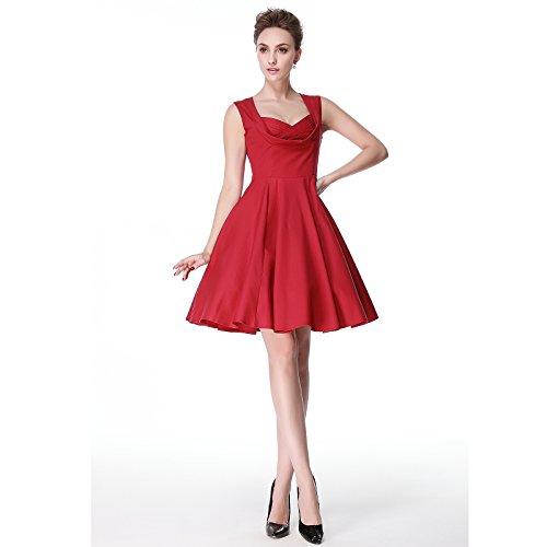 Heroecol® 50s 60s Wrap Vintage Retro Swing Dress Rockabilly Dresses