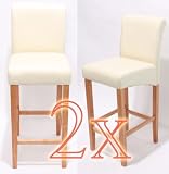 Produkt-Bild: 2x Barhocker Lancy Holz + Leder
