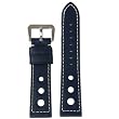 Watch Band Navy Blue Leather Sports Model 22mm