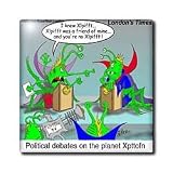 Londons Times Funny Society Cartoons - Alien Political Debates - Tiles