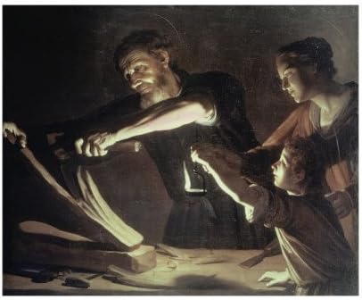 Holy Family in the Carpentery Shop Giclee Print Art (12 x 9 in)