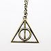 Goodlucky365 Alloy Harry Potter Deathly Hallows Snitch Owl Black Synthetic Leather Bracelet, Retro Fashion Snitch Coppery Silver Necklace Pendant, Charm Metal Pendant（coppery）, Pack of 3