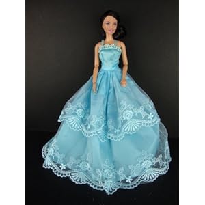 A Classic Blue Ball Gown Made to Fit the Barbie Doll A Classic Blue Ball Gown Made to Fit the Barbie Doll