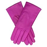 IMAGE OF Cashmere Lined Leather Gloves Size 7 Color FUSCHIA
