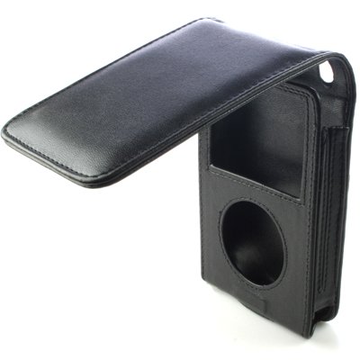 Childrens Toyshop  Electronics : Online - IPOD CLASSIC 80gb & 160gb LEATHER FLIP CASE - BLACK