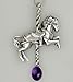 Sterling Silver Carousel Horse with a Genuine title=