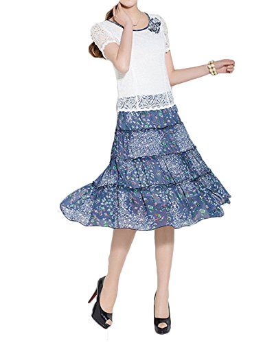 (ディーコッテ)D'Kotte レディース 春 夏 ワンピース ドレス ロング マキシ 半袖 シフォン レース 花柄 フレア neaa220