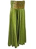 Green Sari Harem Pants Flowy Palazzo Hippy Pants