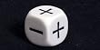 16mm d6 Opaque Math Operator Dice, 2 Function (+,-)