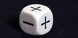 16mm d6 Opaque Math Operator Dice, 2 Function (+,-)
