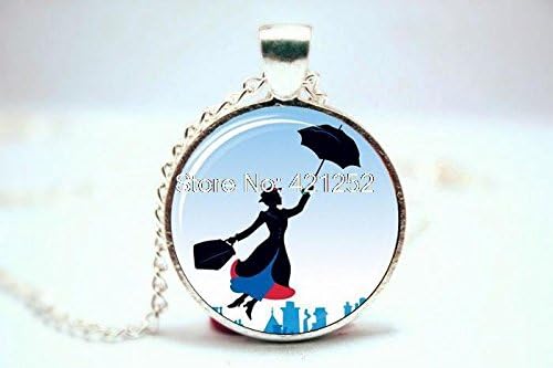 Pretty Lee 2015 Fashion Mary Poppins Necklace Glass Photo Cabochon Necklace Christmas gift