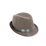 Faddism GHAT58BN01 Men's Wool Felt Gentleman Brown Design Fedora Hat