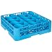 Carlisle RW2014 OptiClean NeWave 20-Compartment Glass Rack w/ Integrated Extender, Polypropylene, 20.88" Length, 20.88" Width, 5.83" Height, Blue (Case of 4)