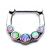 316L Septum Nose Ring Clicker 16g 5pcs PINK opal gem--FREE Gift Box w 72