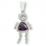 JCPenney BEST VALUE! Simulated Birthstone Girl Charm 14KWG