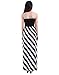 HDE Women's Maternity Dress Strapless Tube Top Pregnancy Sundress Long Skirt (Black White Stripe, Large)