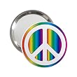 2.25 Inch Handbag Mirror of Nano Chromatic Peace Symbol (also can be Gay Pride Rainbow)