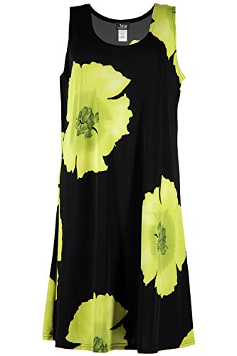 Jostar Women's Stretchy Missy Tank Dress Print Plus