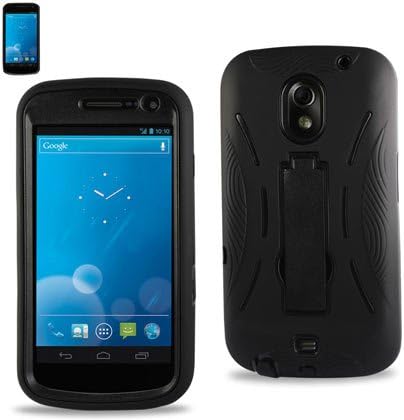 Samsung Galaxy Nexus I9250 All black Hybrid Kickstand Case 2IN1 Case