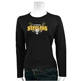 Pittsburgh Steelers Ladies Black Sparkled Long Sleeve T-shirt