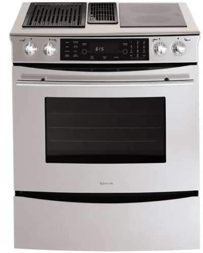 Jenn-Air JES9860BAS 30" Slide-In Electric Downdraft Range with Modular Designed Cooktop and MultiMode Convection: Stainless Steel
