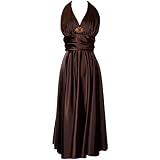 Marilyn Satin Halter Bridesmaid Dress Junior Plus Size Holiday Prom Gown