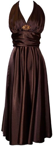 Marilyn Satin Halter Dress Plus Size Holiday Gown