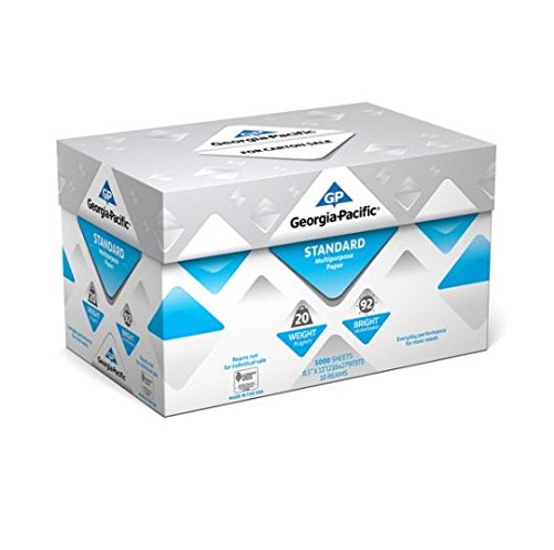 Georgia-Pacific Standard Multipurpose Paper, 8.5 x 11, 20 lb., 92 Brightness, 10 Ream Case, 5,000 Sheets