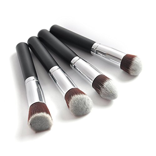 Outop Professional 4 Pcs Black Synthetic Kabuki Flat Foundation Brush Single Makeup Cosmetic Brush