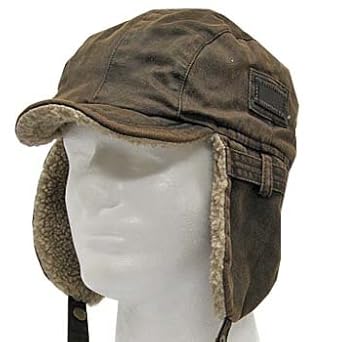 New PILOT TROOPER Brown AVIATOR Faux Leather Hat Men