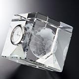 NARUMI（ナルミ） グラスワークス 3Dアース キューブクロック 6.5cm 光学ガラス GW1000-11055