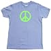 Peace Sign Neon Green T-Shirt, Baby Blue, M