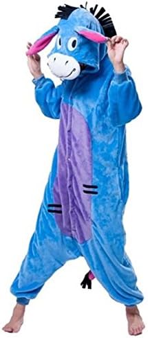 WOWcucos Adult Unisex Animal Kigurumi Cosplay Costume Pajamas Onesies,Donkey L