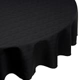 Bardwil Linen Ease 70-inch Round Tablecloth, Black