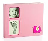 Pearhead Babyprints Babybook, Pink Elephant