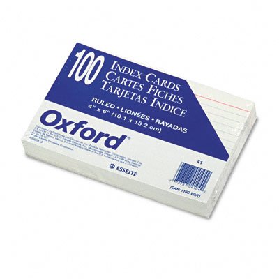 ESS41 CARD,INDEX,4X6,RULED,WE