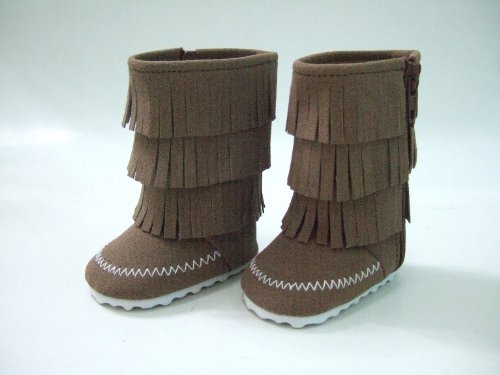 Brown Fringed Boots. Fits 18