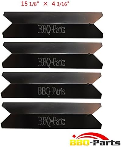 91191 (4-pack) Universal BBQ Replacement Gas Grill Porcelain Steel Heat Plate Shield Tent for Kenmore Sears, Nexgrill, Uniflame, and Other Model Grills (15 1/8" x 4 3/16")