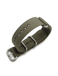 20mm MiLTAT Canvas G10 military watch strap, military color with lockstitch round hole, Green