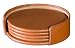 Tan Leather 4 Coaster Set with Holder