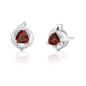 1.00 Carats Trillion Cut Garnet Earrings in Sterling Silver