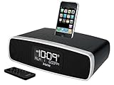 Dual alarm clock radio for iPhone-black