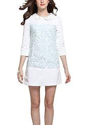 Floral Print Polyester Embroidered Vintage  Dress