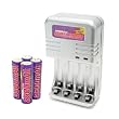 Rapid Aa/aaa Charger Kit with 4 Aa 2500MAH Nimh Batteries