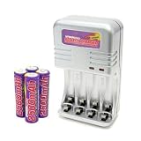 Rapid Aa/aaa Charger Kit with 4 Aa 2500MAH Nimh Batteries