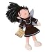Planet Pixies Anyu Doll, Black and Blue Hair, Brown Dress.