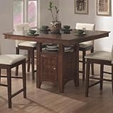 Square Counter Height Dining Table with Built In Lazy Susan
