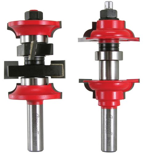 Freud 99-277 2 Piece Entry Door Router Bit System 2 and 2-14 Doors Roundover Style 12 Shank With TiCo Hi-Density Carbide