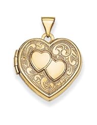 Genuine IceCarats Designer Jewelry Gift 14K Double Heart Locket